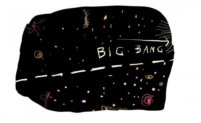 Simple, digital sketch of the Big Bang 