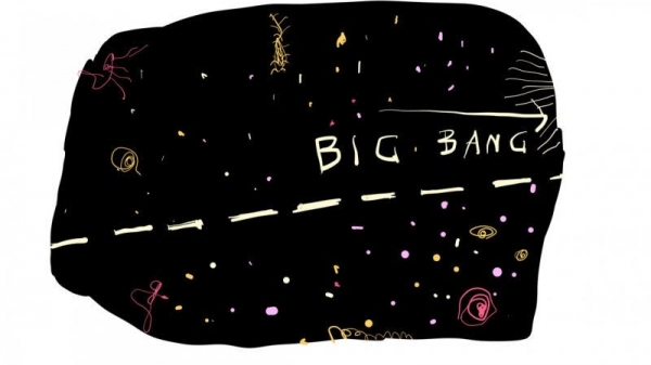 Simple, digital sketch of the Big Bang 
