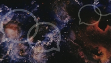 Photo of space with speech bubbles